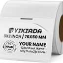 YIKIADA Clear Thermal Labels Vinyl 2  3 Inch Self-Adhesive Rectangle Stickers Roll Waterproof Printer Direct Decals Package Seal for QR Code Envelope Office Retail Home 300 PCS
