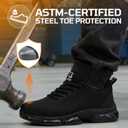 Steel Toe Shoes for Men Work Shoes Lightweight Safety Sneakers with Kevlar Puncture Resistant Midsole for Construction Warehouse Work (Black, 10)