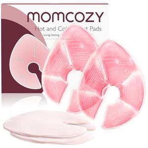 Momcozy Larger Breast Therapy Packs, Hot and Cold Breast Pads with 2 Soft Covers, Breastfeeding Essentials，2 Pack，Pink