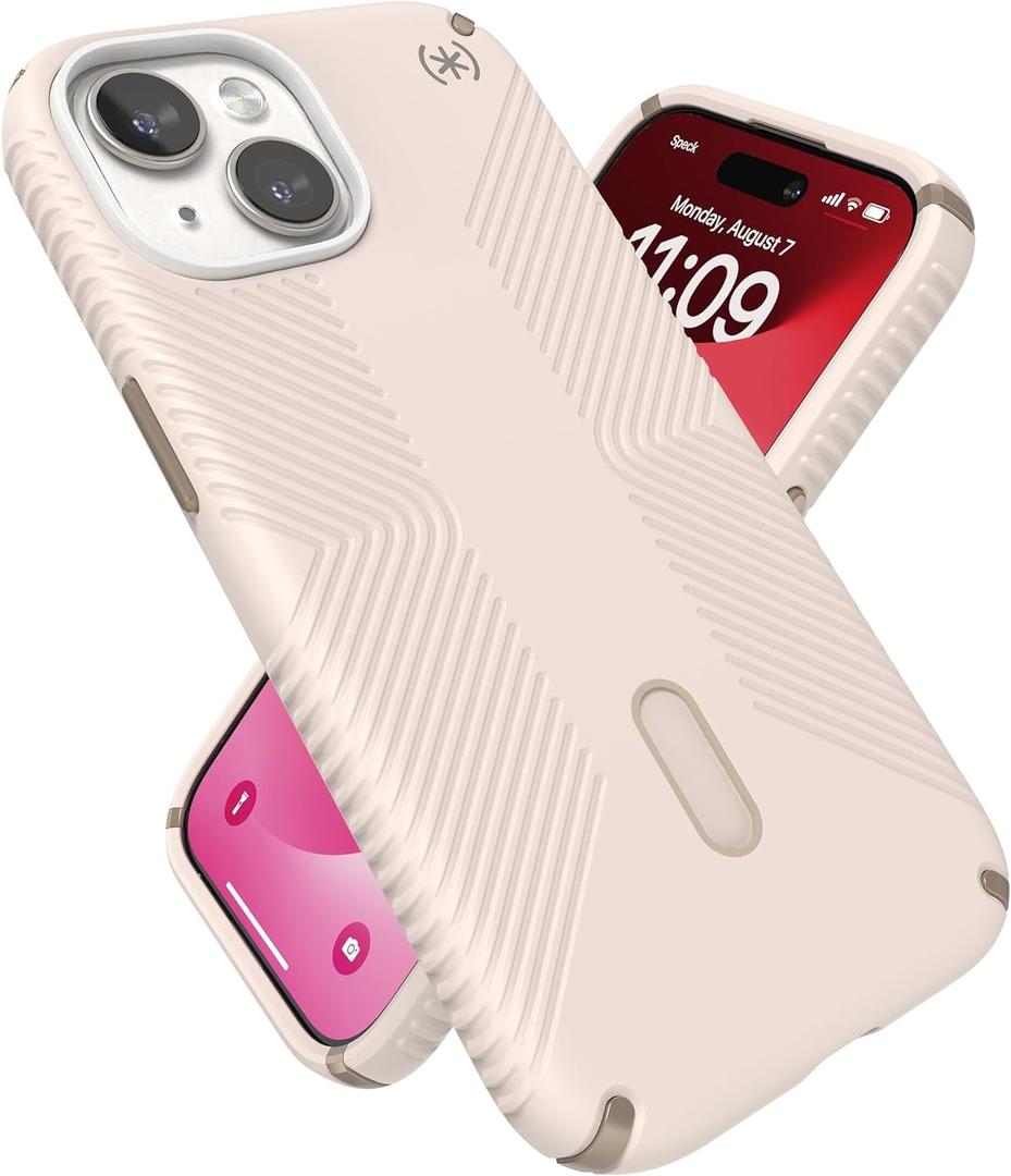 Speck MagSafe Case for iPhone 17e, iPhone 15 - Drop & Camera Protection, ClickLock No-Slip, Wireless Charging Compatible, Fits All 6.1 Inch Models Including iPhone 14, iPhone 13 - Bleach Bone