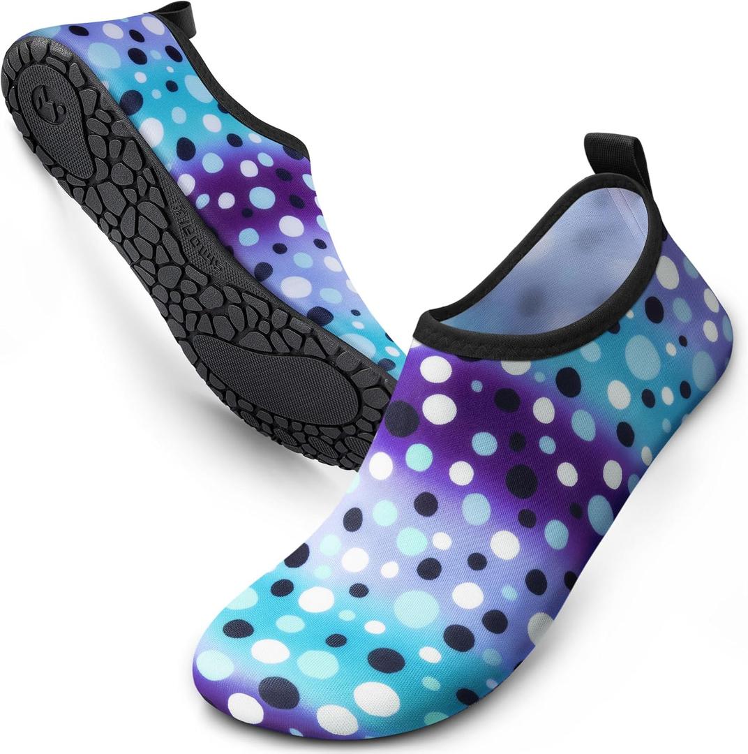 SIMARI Water Shoes for Women Men Swim Aqua Socks Beach Pool Essentials Barefoot Surf River Boat Kayak Sea Yoga Sand Exercise Sport Accessories Breathable Quick-Dry Adult Youth Kid Size SWS001, 36-37 US