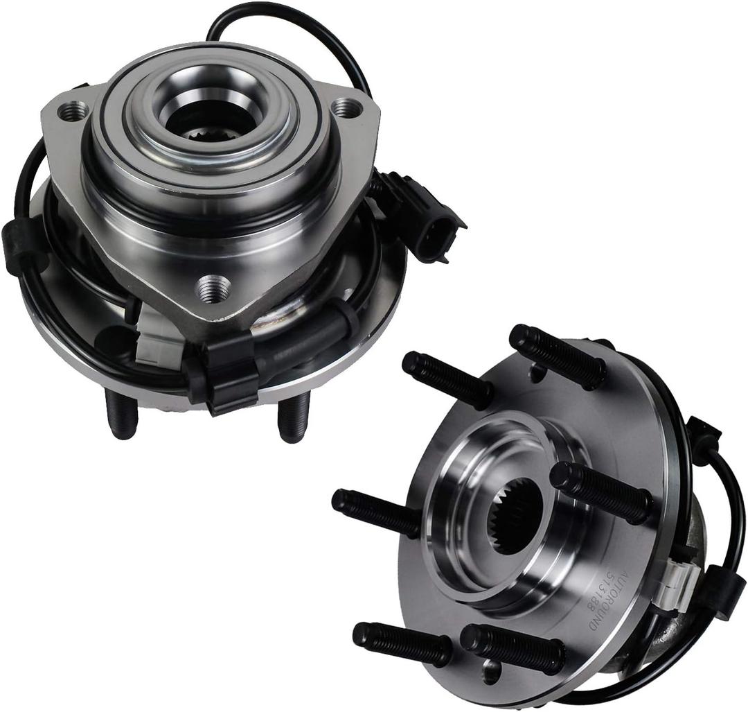 Autoround 513188 [2-Pack] Front Wheel Bearing Hub Assembly Compatible Chevy Trailblazer (EXT)/SSR, for GMC Envoy (XL XUV), Isuzu Ascender, Oldsmobile Bravada, Buick Rainier, Saab 9-7x, 6 Lug w/ABS
