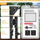 36 * 36in Heavy Duty Adjustable Outdoor Metal Deck Gate with Hinges & Latch