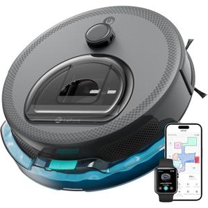 Lefant LiDAR Robot Vacuum and Mop, Smart Mapping and Obstacle Avoidance, Tangle-Free Pet Hair, 2.4G/5G WiFi App Control, Slim Design for Wider Coverage, Carpet Detection, M330 Pro, Grey