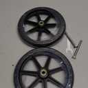 2Pcs 8 Inch Black Wheels for Walker - Universal Hard Rubber Walker Wheels Replacement, Fit Drive Rollator & Wheelchair Wheel, All-Floor Safe Rolling, Essential Walker Accessories