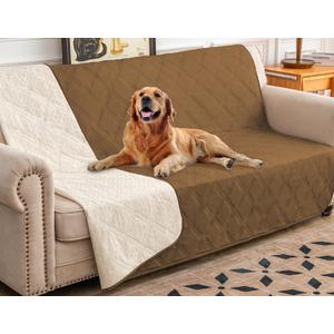 Ameritex Waterproof Dog Bed Cover Pet Blanket with Anti-Slip Back for Furniture Bed Couch Sofa (82x102 Inch (Pack of 1), Camel)