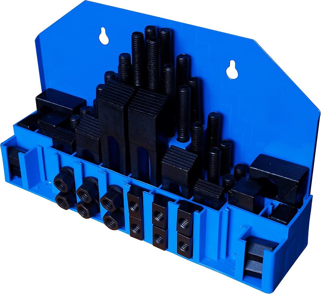 58PC Hold Down Clamp Clamping Set Kit for Bridgeport Mill (11/16" Slot 5/8" Stud)