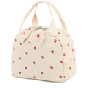 KUBYA Lunch Box for Women, Cute Strawberry Corduroy Insulated Lunch Bag Women Reusable Work Leakproof Simple Adults Large Lunch Boxes Tote Bag Men Cooler Bag