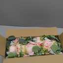 Pink Flower Centerpieces for Table, Pre-Made Artificial Peony Hydrangea Centerpieces for Dining Table Wood Fake Flowers Decorations for Wedding Living Room Office Bar Kitchen Table