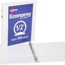 Avery Standard View 3 Ring Binder, 0.5" Round Rings, 100-Sheet Capacity, 0.7 Inch Wide Spine, 1 White Binder, Ideal for Lightweight Organization and Occasional Referencing (05706)