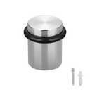 TOPTAKE - Floor Door Stopper Door Stop-Classy Solid Steel Modern Heavy Duty Door Stoppers -Floor Mount Anchor Screw-Wall Protector for Commercial Door(Stainless Steel Black, 1.5 Inch)