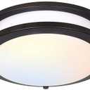 hykolity 10 inch Flush Mount LED Ceiling Light Fixture, 17W 1100lm, 2700K/3000K/3500K/4000K/5000K Adjustable Ceiling Lights, Oil Rubbed Bronze Saturn Dimmable Lighting for Hallway Bathroom or Kitchen