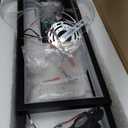 GEADI Modern Ceiling Fan with Light,35" Dimmable Flush Mount Ceiling Fans with Lights and Remote, Black Led Fandelier,Low Profile Ceiling Fan for Bedroom,Kitchen,Living Room(6-Speed,Timing,3000-6000k