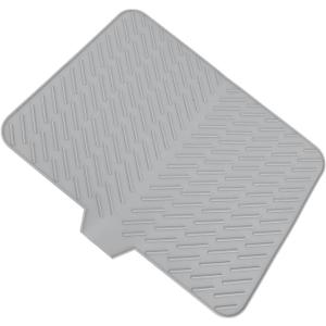 Silicone Dish Drying Mat, Heat Water Proof Builtin Drain Fast Drying Dish Mat for Kitchen Counter, Silicone with Builtin Drain for Kitchen Counter