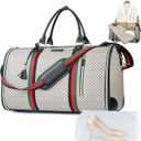 Convertible Garment Bags for Travel, Carry on Garment Duffel Bags with Shoe Pouch Weekender Bag for Men Women 2 in 1 Hanging Suitcase Suit for Business Trip, Vacation (Ebony)