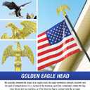 Flag Pole for Outside House, Outdoor Black Heavy Duty 10 FT Flag Pole Kit, for Residential or Commerical, Tangle Free Flagpole (Include American 3 X 5 Flag, 5 Pronges Base, Eagle Shaped Head)