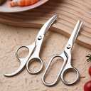 Jasni 2-Pack All 304 Stainless Steel Baby Food Scissors Detachable Vegetables Meat Noodles Kitchen Shears for Infant Kids Anti-Rust Food-Grade Dishwasher Safe with Travel Storage Case