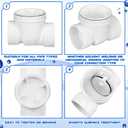 Tondiamo 4 Inch Backwater Valve Drain Backflow Preventer Valve Prevent Sewage and Rainwater from Flowing Back(White PVC)