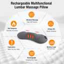 USUIE 3-in-1 Rechargeable Electric Lumbar Support Pillow with Heat & Massage & Traction, Ergonomic Lower Back Massager for Pain Relief Deep Tissue, Ideal for Car/Bed/Sleeping/Office Chair/Travel