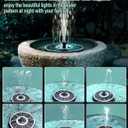 SZMP Solar Fountain Upgraded 100% Glass Panel, 3.5W Floating Solar Powered Water Pump Built-in 2000 Battery with 7 Nozzle & 4 Fixer, Solar Bird Bath Fountains for Garden, Pond, Outdoor