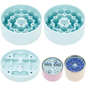 Silicone 3ml Vial Insert (1 short +2 tall) Compatible with Hydrapeak Food Jars,Vial Insert Peptide Storage for 32/25/18oz Hydrapeak Food Thermos, Maximum Hold 48 Vials, Blue,(No vials&Jar included)