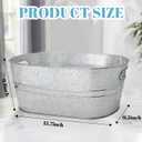 2 Pack 4 Gallon Galvanized Tub Ice Buckets for Parties Portable Beverage Tub Champagne Bucket Metal Ice Buckets for Cocktail Bar with Ice Scoop