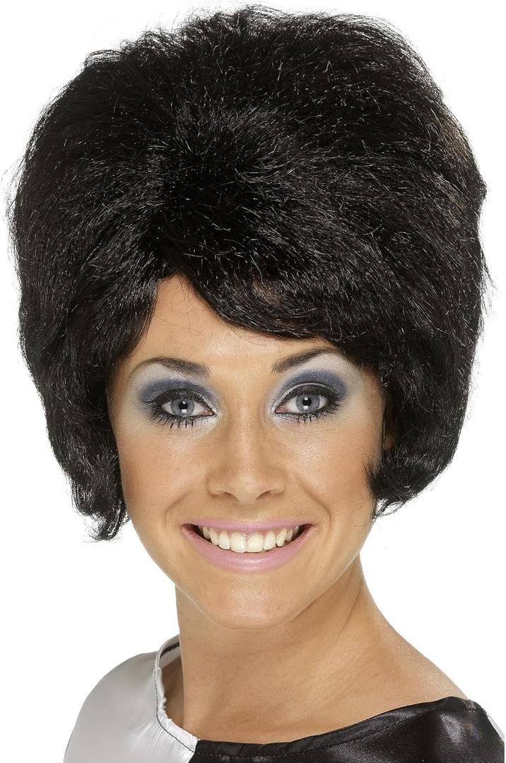 Smiffy's Women's 60's Beehive Wig Short (Black)