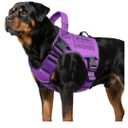 Purple Tactical Dog Harness  Dogs, Heavy Duty No Pull Dog Harness with Handle, Adjustable Reflective Military , Walking, Training, Hunting XS