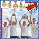 Nosiny 50 Pcs Cute Baseball Award Medals for Kids Gold Baseball Trophy Bulk with 50 Styles Award Stickers 1.5 Inches Neck Ribbon for Team Sports Toddler Preschool School Teacher Coach Favors Gift