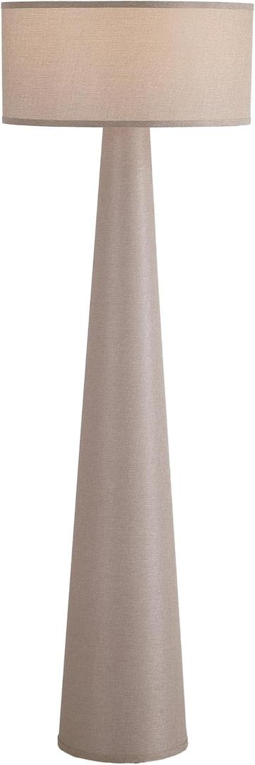 Floor Lamp - Branch and Wick  59 Tall Standing Linen Lamp with Fabric Shade, LED Bulb Included  Elegant Corner Lamp for Living Room, Bedroom, Office - Taupe