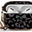 Maxjoy for AirPods Pro 2nd/1st Generation Case with Lock, Cute AirPods Pro 2 Case Lock Protective AirPod Pro Cover for Women Men with Keychain for Airpod Pro (2023/2022/2019), Grey Leopard