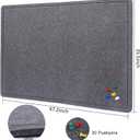 Large Bulletin Board, 48 X 36 inches Cork Board with 30 Pushpin, 4' x 3' Felt Cork Board Notice Pin Board, Self-Adhesive Vision Board Mood Board Foldable Photo Board for Wall - Dark Gray