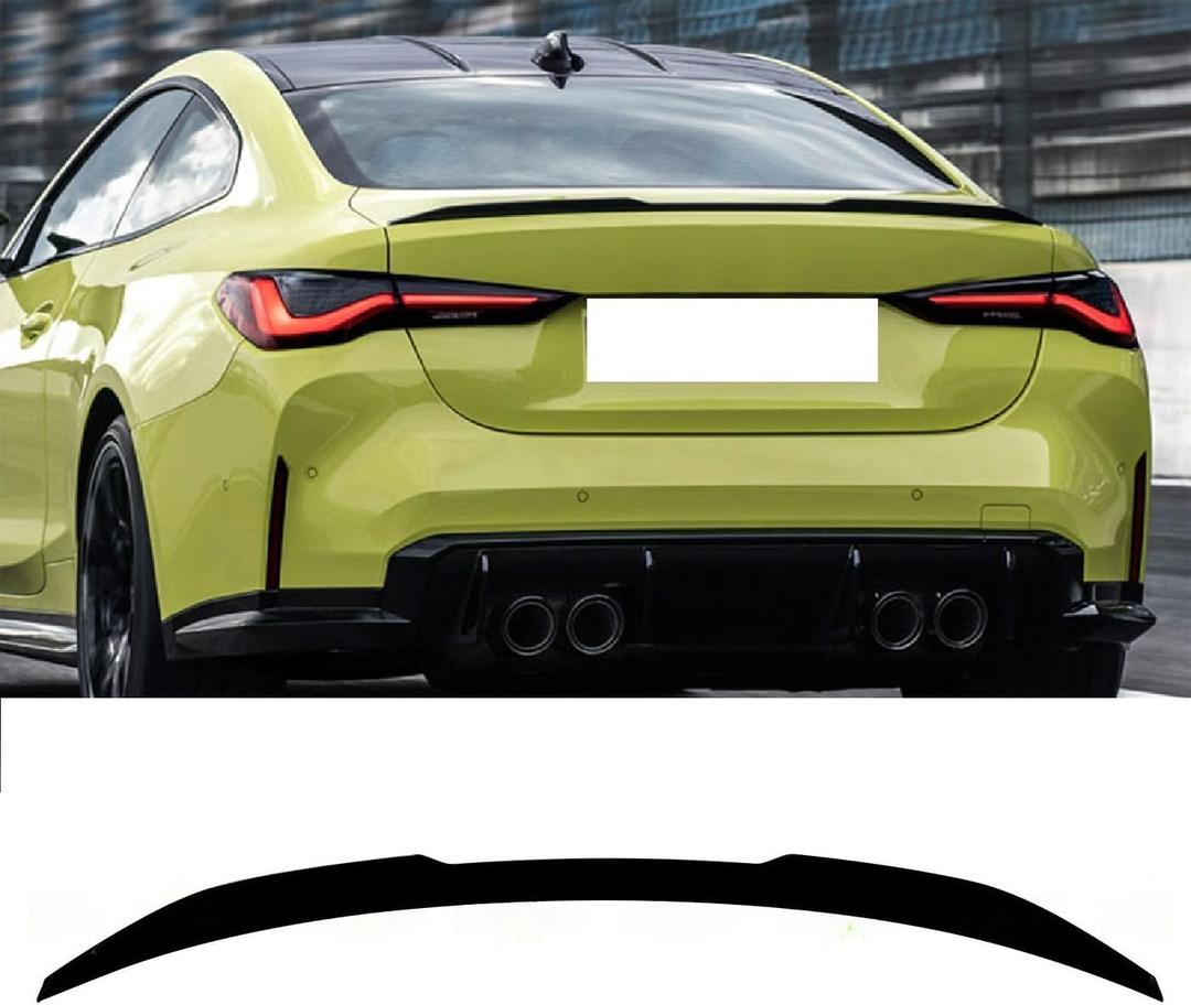 2021-2026 Glossy Black Trunk Spoiler Wing Compatible with BMW 4 Series 2 Door Coupe G22 G82 430i M440i xDrive 2022 2023 2024 2025