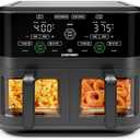CHEFMAN 6 Quart Dual Basket Air Fryer Oven with Easy View Windows, Sync Finish, Hi-Fry, Auto Shutoff, 2 Independent 3Qt Nonstick Dishwasher Safe Frying Baskets, Digital Double Air Fryer - Black