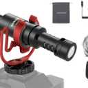 NEEWER Plug & Play Vlog Microphone for Camera, 20-20KHz Mini Supercardioid Mic Compatible with Sony Canon Nikon iPhone Samsung Android Tablet Mac with 3.5mm TRS USB C OTG Shock Mount Windscreen, VM10