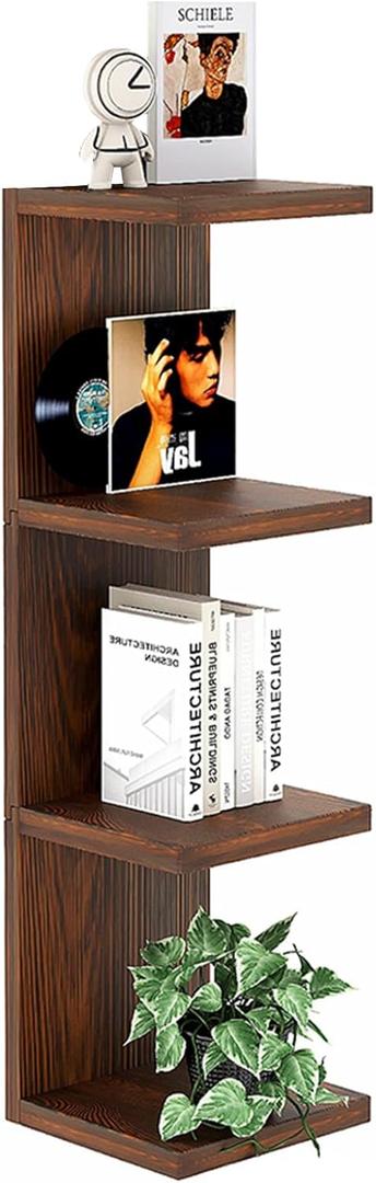 LitaEther Lack Wall Shelf,Display Floating Shelf (Solid Wood, 4 Tier)