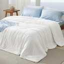 Bedsure Cooling Comforter GentleSoft Moisture Wicking Cooling Blanket for Hot Sleepers, Breathable Lightweight Duvet Insert, Dual-Sided Summer Blanket, White, 90x90 Inches OEKO-TEX STANDARD 100