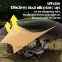 Camping Tarp, 19.7 x 18.4 ft Waterproof 210D Oxford Cloth Camping Canopy with Poles, Anti-UV UPF50+ Lightweight Tent Tarps Shelter Car Awning for Outdoor, Picnic, Hammock, Backpacking