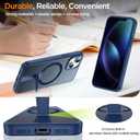 for iPhone 14 Case with Kickstand, Compatible with MagSafe, [Invisible Stand] Anti-Slip Shockproof Military-Grade Protection, Magnetic Slim Translucent Phone Case for iPhone 14 (Blue)