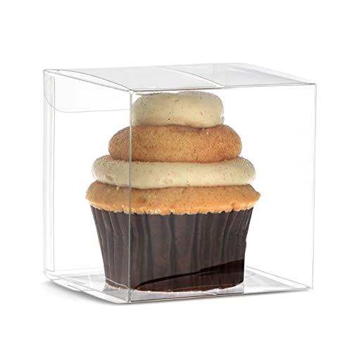 Juvale Clear Favor Boxes - 30-Pack 3 x 3 x 3 in Transparent Plastic Square - Clear Dessert & Treat Containers for S’mores & Packaging