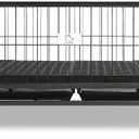 Homey Pet 43" Dog Whelping Box for Puppies, Heavy Duty Metal Whelping Box for Small Breed Dogs with Washable Plastic Floor, Removable Tray and Four Lockable Wheels