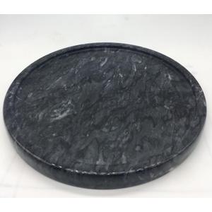 Natural Marble Tray, Round Marble Decorative Tray for Counter, Jewelry, Dresser, Bathroom, Kitchen Black Round Tray,Diameter8 Inches(Black)