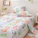 WINLIFE Gaming Sheet Set Full Size 4-Piece Soft Microfiber Splash Colorful Gamepad Printed Sheets for Full Bed, Deep Pocket Fun Pattern Kids Full Sheet Set