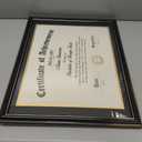 DOAI ART Diploma Frame 14 x 17 with Mat Black Solid Wood Display Document/Certificate 16x20 without Mat and Picture 17x14 with Black Over Gold Mat | Wall Hangers,HD Glass,Mahogany