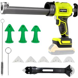 Professional Cordless Caulking Gun, Electric Sealant Gun with LED Light, 4-Speed Control, Anti-Drip, 10 Oz (300ml）Capacity, Compatible with DeWalt 20V Max Battery（Battery not included）