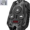 No Cutting Required - Upgraded Key Fob Shell Case for Honda Accord 2003-2012 / Civic EX 2006-2013 / Pilot 2009-2015 / CR-V 2005-2006 Zinc Alloy Heavy Key Fob Cover (4 Button-Black)