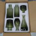 12pcs Green Glass Bud Vases Set, Small Vases for Flowers, Bud Vase for Centerpieces in Bulk, Mini Vintage Vase for Wedding Decorations, Office and Home Table Flower Dcor