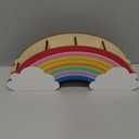 Bright Creations Rainbow Wooden Pen Holder for Desk Accessories, Cute School Supplies (12.6 x 5.04 x 2.32 In)