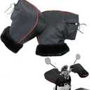 Motorcycle Handlebar Muffs Gloves Waterproof Thick Motorbike Grip Handlebar Gloves Winter Scooter Bike Cycling Gloves Windproof Motorcycle Mittens Hand Warmer for Motorcycles Scooters Bike Snowmobiles (Faux fur cuff muffs)