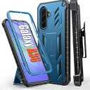 FNTCASE for Samsung Galaxy A36-5G Case: for Galaxy A56-5G Case Military Grade Rugged Cell Phone Cover with Kickstand & Belt Clip Holster Shockproof TPU Protection Bumper Heavy Duty Protector (Blue)